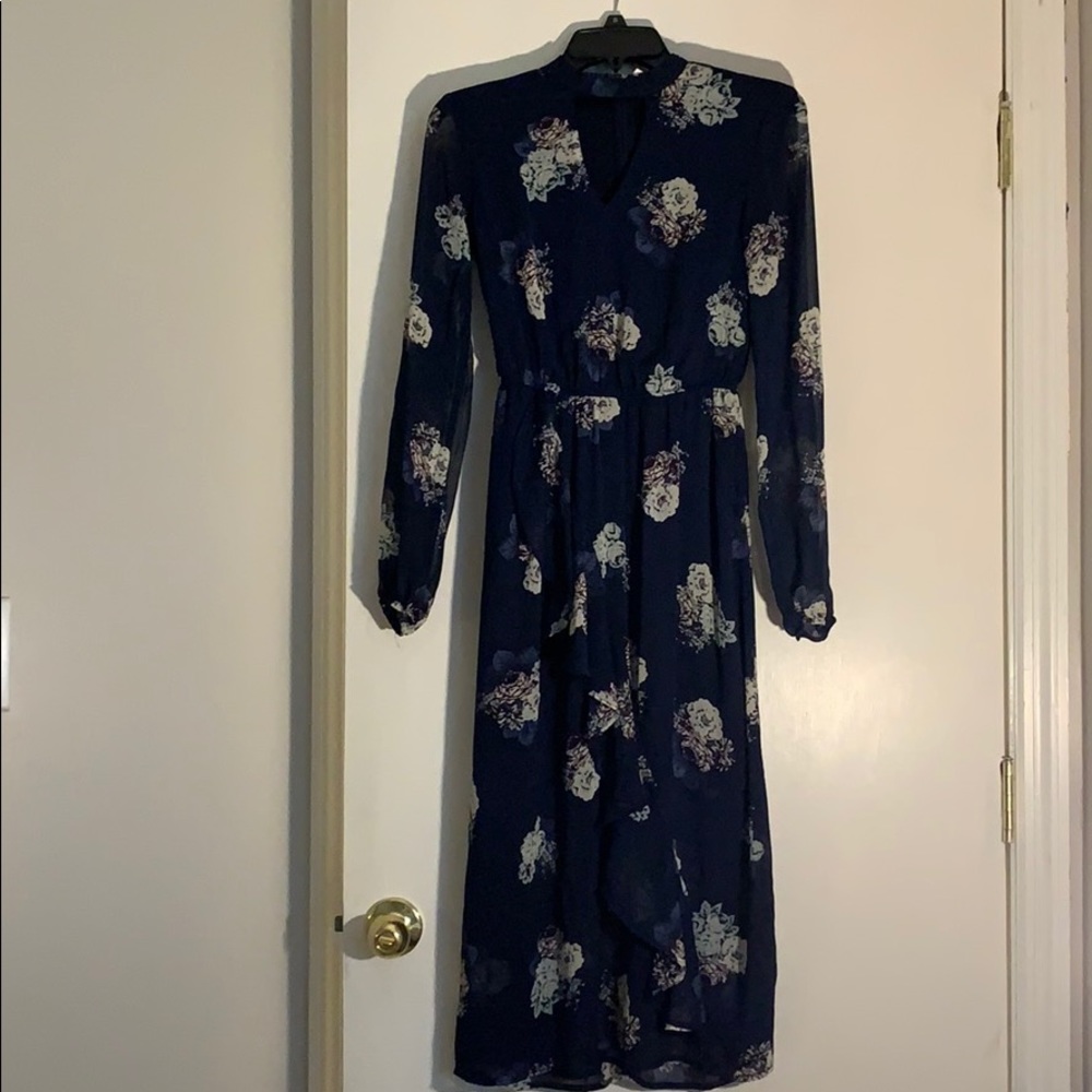 Tee length floral dress